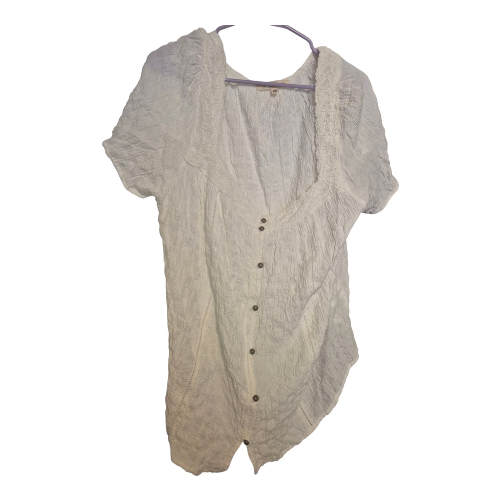 Rewind Off-White Button-Down Blouse